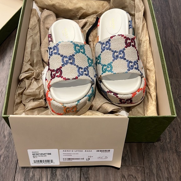Gucci multicolored platform slides - Picture 8 of 9
